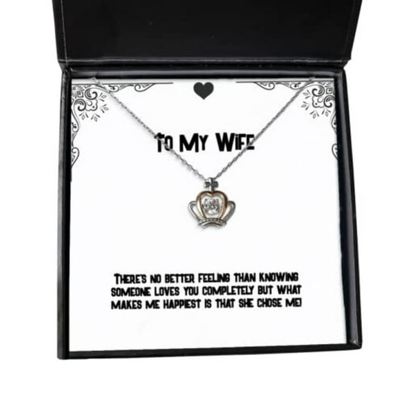 Inspire Épouse, Il n'Y A Pas de Meilleure Sensation Que de Savoir Que Quelqu'un t'Aime Complètement Mais Quoi!, Collier Pendentif Couronne de Vacances pour Épouse