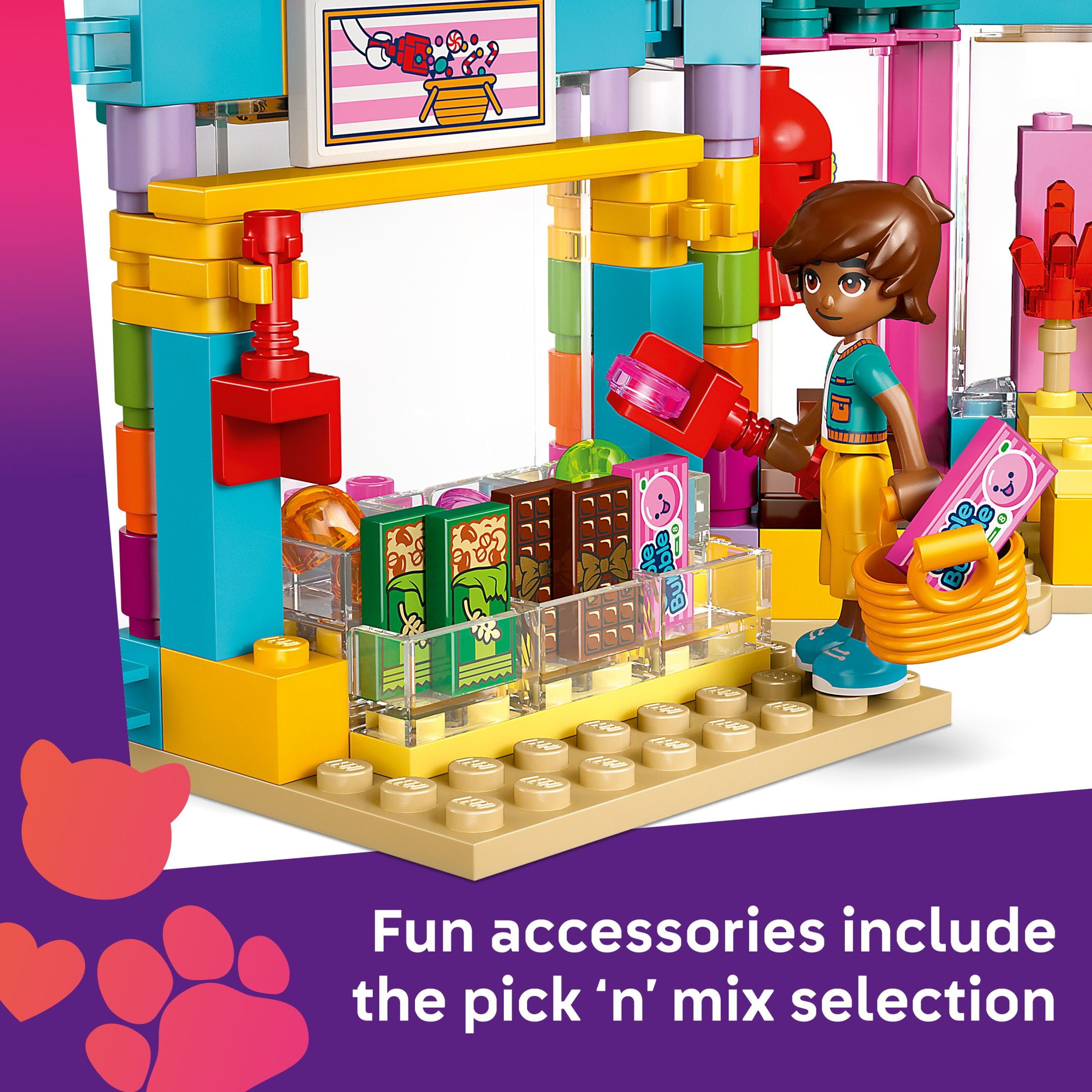 LEGO Friends Heartlake City Candy Store Building Toys - Pretend Play Set for Kids, Girls & Boys, Ages 6+ - W/ 2 Minifigures & Cat Figure - Gift Ideas for Birthday - 42649