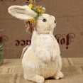 thumbnail image 3 of Easter Bunny Statue, Standing Straw Rabbit Simulation Bunny Garden Decor, Hand-Woven Straw Animal Figurine Festival Home Ornament, 3 of 6