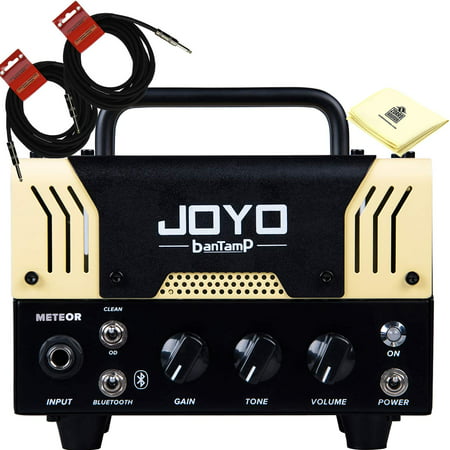 JOYO Meteor Bantamp 20w Pre Amp Tube Hybrid Guitar Amp head with Built in Cab Speaker Amp Simulation and Bluetooth music playing with 2 Instrument Cable and Polishing