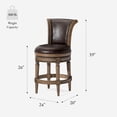 thumbnail image 5 of Maven Lane 26" Counter Height Bar Stool - Handcrafted Swivel Bar Stool with Walnut Finish and Marksman Saddle Vegan Leather - Bring Seamless Style and Comfort to Kitchen Islands and Dining Spaces, 5 of 12