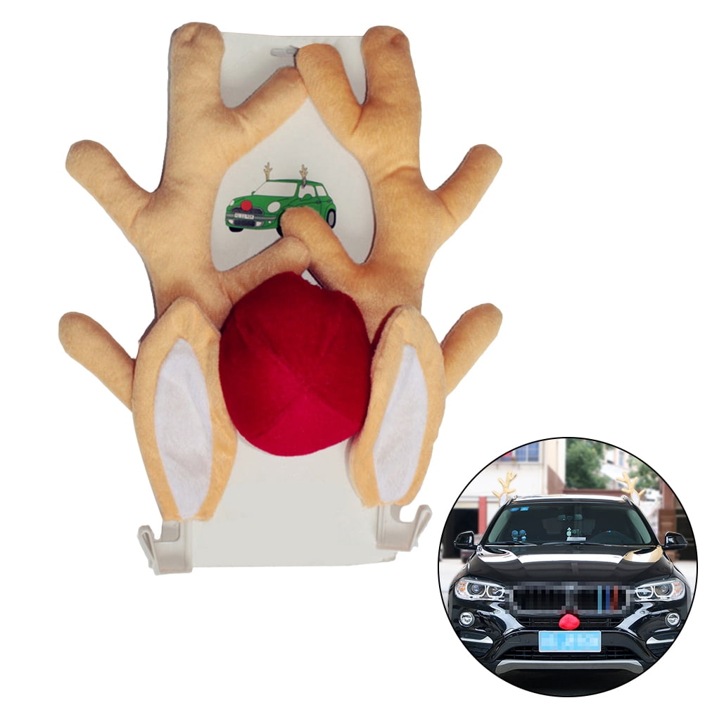 Kit Décorations Noël Voiture – Cornes LED, Nez Rouge, Queue, Peluche, 3 Modes Clignotants - 3
