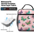 thumbnail image 4 of Butterfly and Geometric Green Pattern Insulated Lunch Bag Teens,Lunch Box for Men Women for Work,Picnic or Travel,10.2x9.5x4.3 Inches,8 Can Capacity, 4 of 6