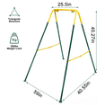 thumbnail image 3 of 2-in-1 Toddler Swing and Jumper with Frame, Foldable Baby Swing Set, Indoor Outdoor Toddler Playset, Green, 3 of 8