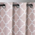 thumbnail image 2 of Set of 2 Grommet 54" W x 84" L 108" Total Width Decorative Window Curtain Panels, Blush/Pink/White Moroccan Lattice Room Darkening Soft / Heavy Panels for Living Room/Bedroom, Hilary 84" Blush, 2 of 4