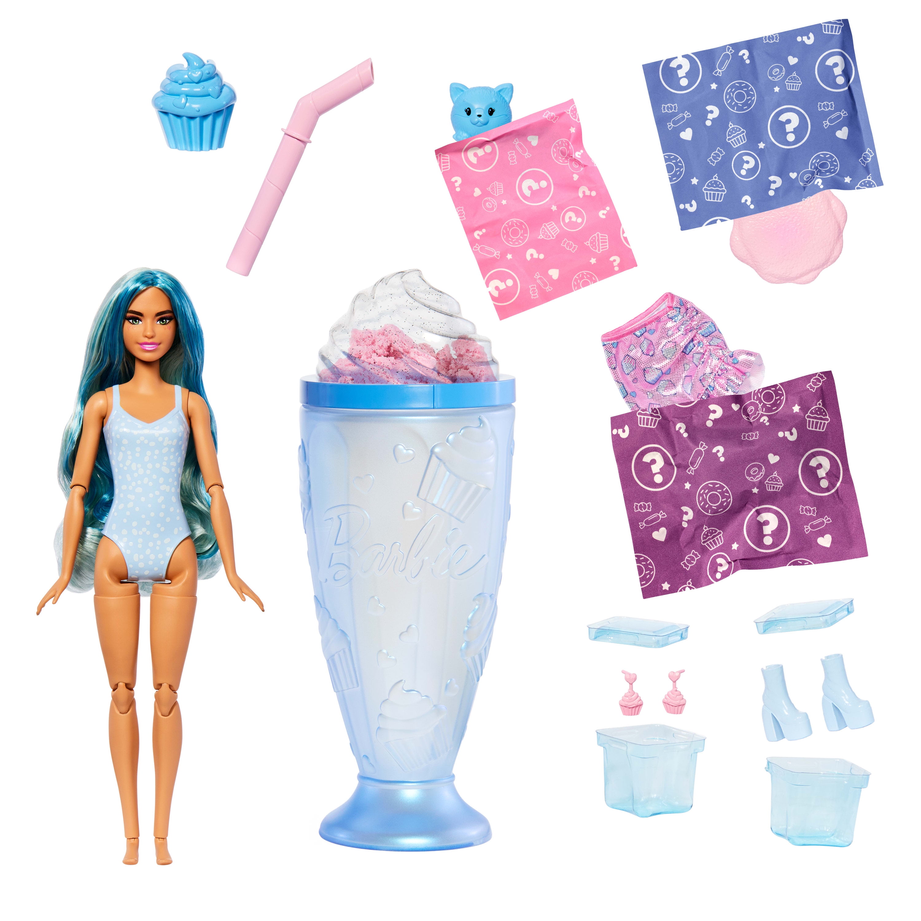 Barbie Pop Reveal Sweet Treat Series Doll & Accessories Set, Cool Cupcake Fashion Doll & Pet