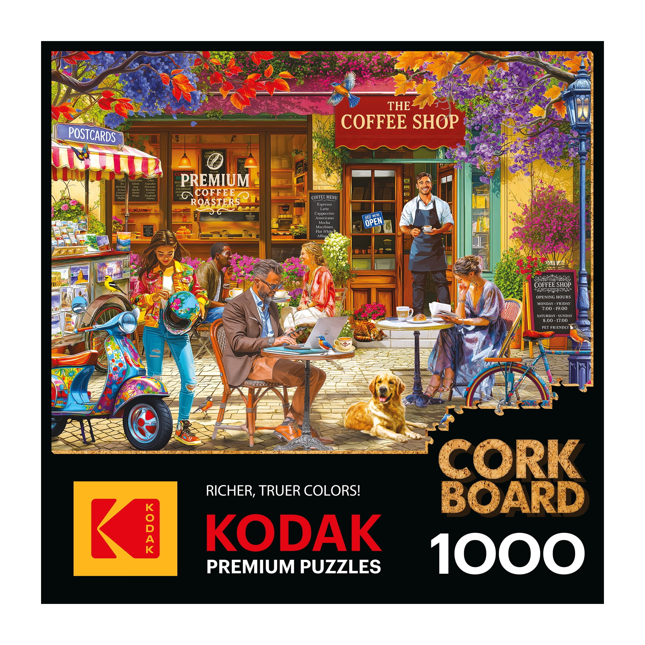 RoseArt - Kodak Cork 1000 pièces -Le café - Puzzle à emboîter pour adultes