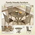 thumbnail image 5 of 5-Piece Round Dining Table Set for 4, Farmhouse Rustic Wood Circle Dining Table Sets with 4 Upholstered Chairs for Kitchen, Dining Room, 5 of 8