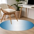 thumbnail image 5 of Blue Ombre Round Area Rug 4 FT, Non Slip Indoor Outdoor Rug, Blue White Gradient Modern Abstract Art Washable Soft Circular Carpet Non-Shedding Floor Mat for Coffee Table Nursery Foyer Balcony, 5 of 9