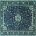 thumbnail image 1 of Ahgly Company Indoor Square Medallion Light Blue Traditional Area Rugs, 6' Square, 1 of 4