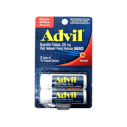Advil Coated Tablets Pain Reliever and Fever Reducer, Ibuprofen 200mg, 2 x 10 Count Vial Pocket Packs