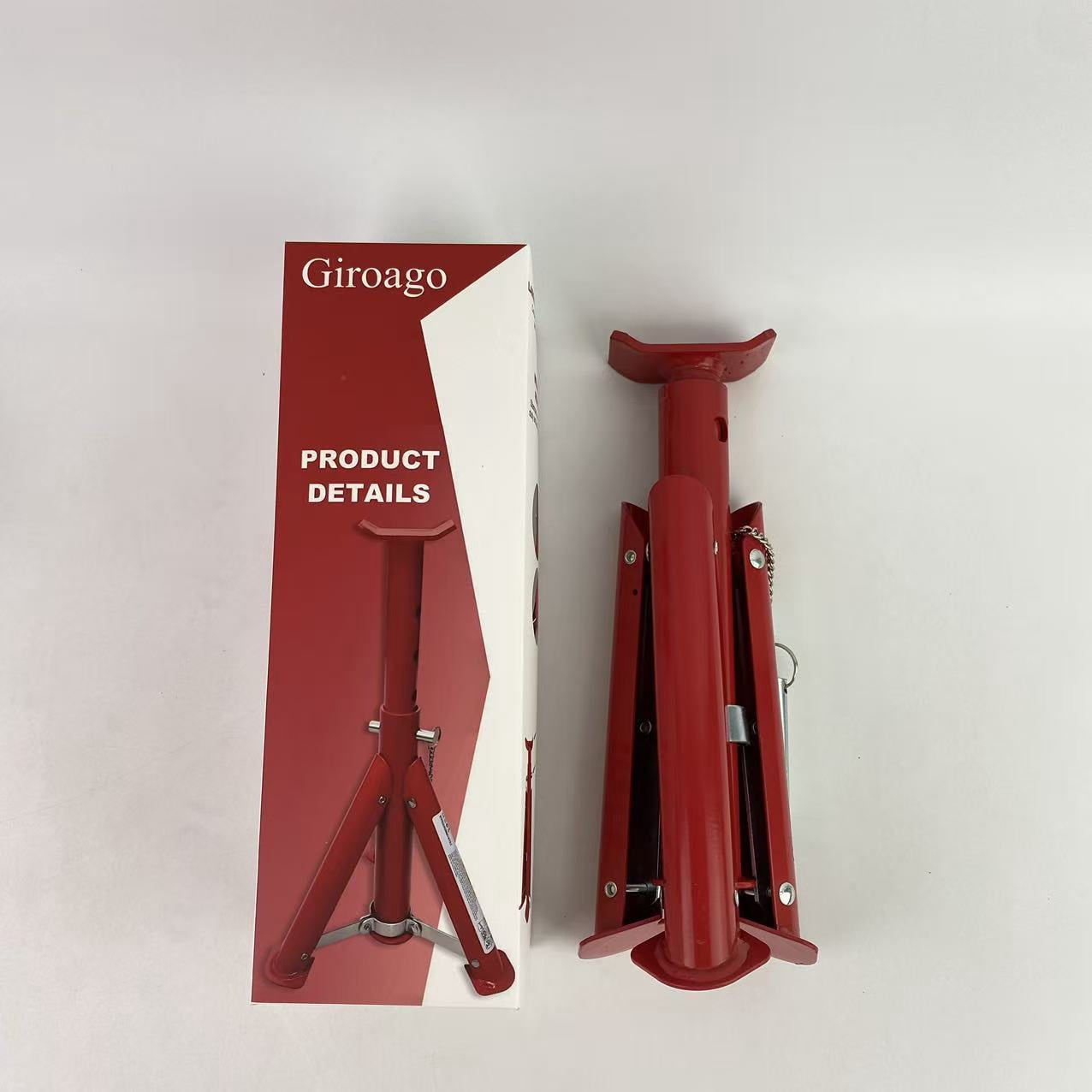 Giroago 3 Ton Heavy Duty Jack Stands - Foldable Car Jack Stand for Trucks, SUV, Pickup & UTV/ATV, 6,600LBs Capacity, Adjustable Red Safety Stands with Locking Pin