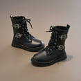 thumbnail image 6 of BOBOGOJP Girls Boys Ankle Boots Side Zipper Combat Shoes with Lace Up for Toddler/Little Kid/Big Kid Black for Size 12.5, 6 of 7