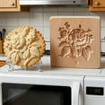 thumbnail image 5 of VMWMSSR Wooden Cookie Molds Biscuit Carved Wooden Mould Kitchen Diy Cookie Stamps Cookie Cutter Funny 3D Press Embossing Mold Flower Pattern Baking Tool For Valentine B-10cm x 10cm x 2cm, 5 of 5