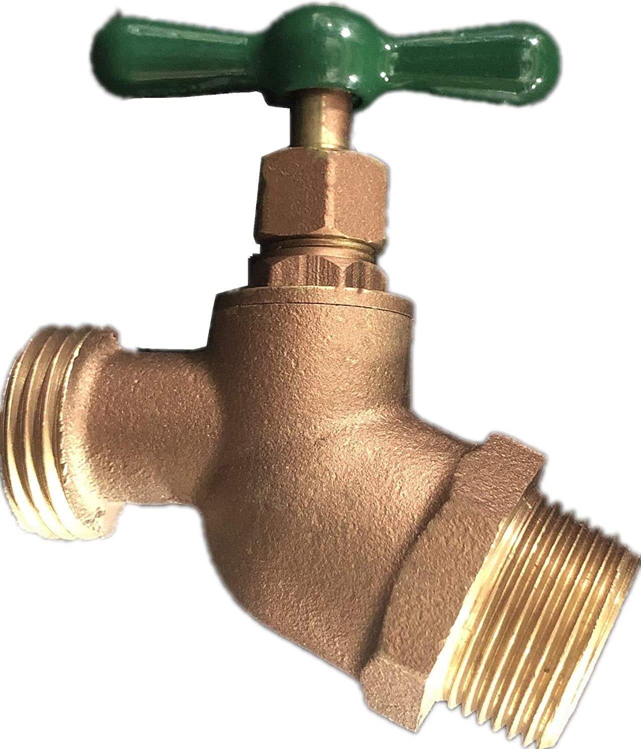 EZ-FLUID PLUMBING 1/2' MIP X 3/4' MHT Male Hose Threaded Hose Connector Hose Bib,Heavy Duty Brass No-Kink Hose Bibb Water Faucet,Outdoor Garden Hoses Spigot Shut Off Valve Hose Facuet Bibs (1 Pack)