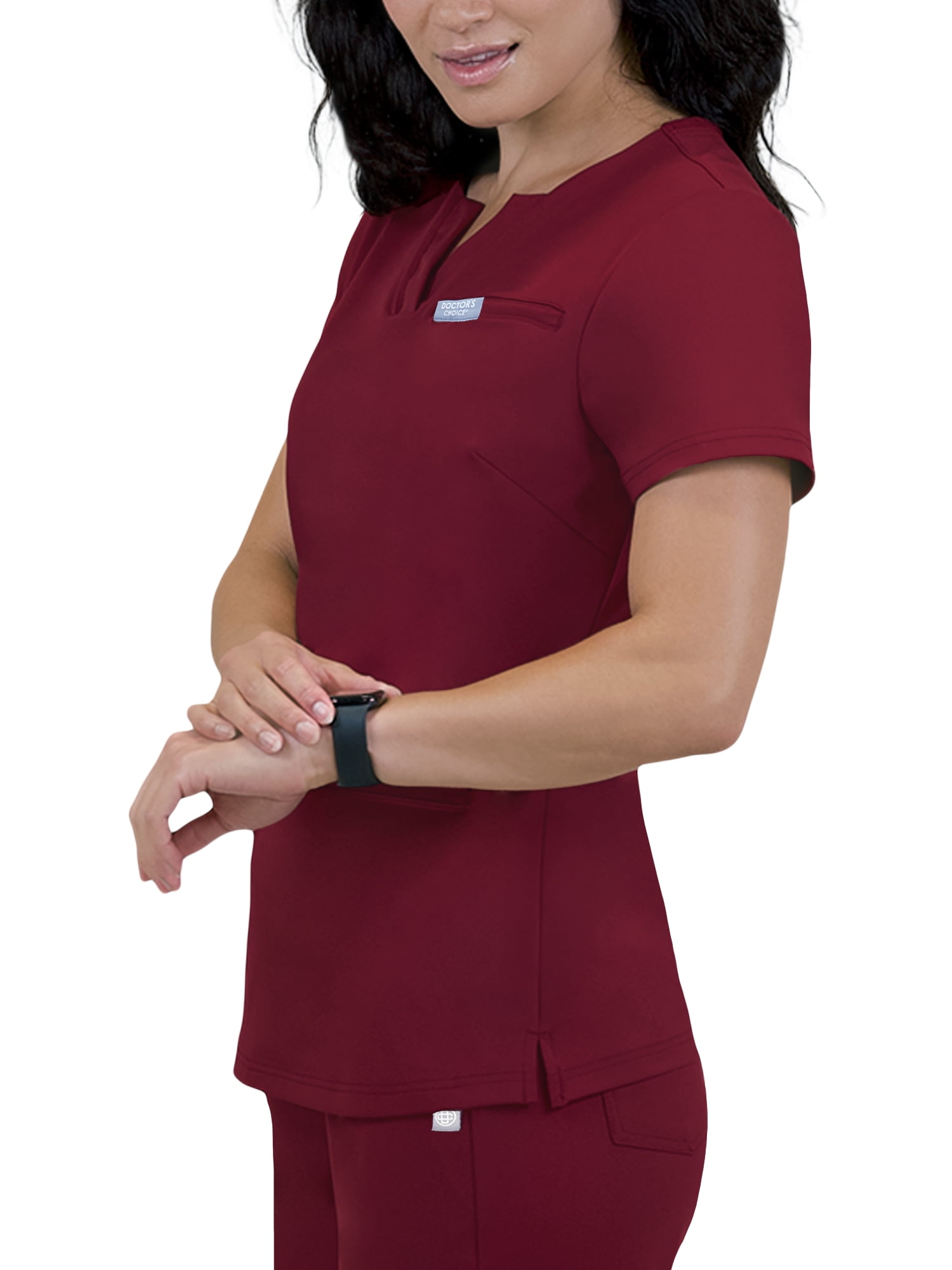 Doctor's Choice Pro Fit Antimicrobial Moisture Wicking Women's Scrub Top, 3 Pockets, Sizes S - XXXL