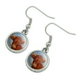 thumbnail image 2 of Brown Cow Cattle Horns Novelty Dangling Drop Charm Earrings, 2 of 5