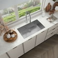 thumbnail image 2 of Sinber 32” Undermount 18 Gauge Single Bowl Satin Finish 304 Stainless Steel Kitchen Sink, 2 of 16