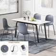 thumbnail image 3 of MAYEERTY Gray Set of 4 Modern Stackable Plastic Waterproof Dining Chairs, Metal Legs, Indoor/Outdoor Use, 3 of 6