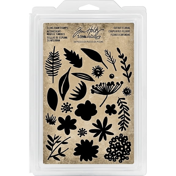 Idea-Ology Cling Foam Stamps 24/Pkg-Cutout Floral
