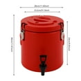 thumbnail image 2 of 10L Red Insulated Beverage Dispenser Stainless Steel Insulated Bucket with Faucet Parties Outdoor Picnics Travels Cafes, 2 of 17