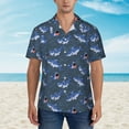 thumbnail image 2 of Fotbe Cartoon Shark Camisa Hawaiana para Hombre Unisex – Camisa Casual de Verano con Botones de Manga Corta de Algodón y Lino,Small, 2 of 7