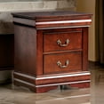thumbnail image 6 of Ryla Nightstand- 2 Drawers- Cherry Brown Solid Wood- Bronze Drop Handles, 6 of 6