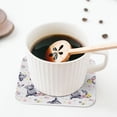thumbnail image 5 of Lsque Rabbit And Butterfly Pattern 4" Drink Coasters Set of 4, PVC Leather Absorbent Coasters, Table Coaster Set Decorative Coffee Cup Coasters Housewarming Gift -Square, 5 of 6
