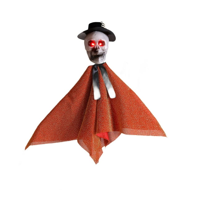 Decoración colgante de Halloween con sombrero de espectro siniestro para patio al aire libre. naranja