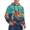 thumbnail image 2 of Cauagu Sea Turtle in Coral for Men's Pullover Hooded Sweatshirt Athletic Casual Hoodie Aautumn Hoodie Sweatshirt for Men Pullover Casual Hooded Sweatshirt-3X-Large, 2 of 7