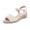 White, variant on Gpaecead Women Open Toe Espadrilles Wedge Sandals Plus Round Toe Canvas Breathable Spring Summer Beach Height Casual Black