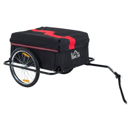 UPC: 0608938603739 | Aosom Elite Two-Wheel Bicycle Large Cargo Wagon Trailer with Oxford Fabric Folding Storage & Removable Cover Red