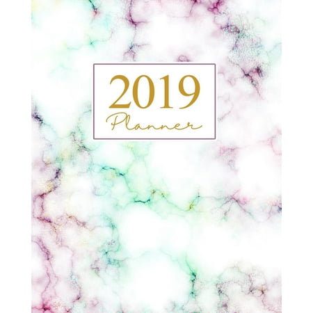 2019 Planner: Weekly Planner 2019 Yearly Calendar Organizer Agenda (January 2019 to December 2019) Pastel Rainbow Marble (Best Family Organizer App 2019)