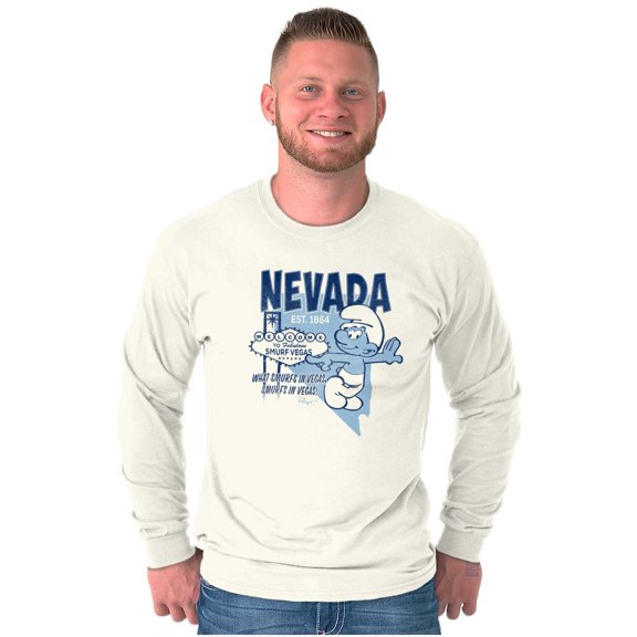 Las Vegas Happens Here Stays Smurfs Long Sleeve TShirt Men Women Brisco Brands S