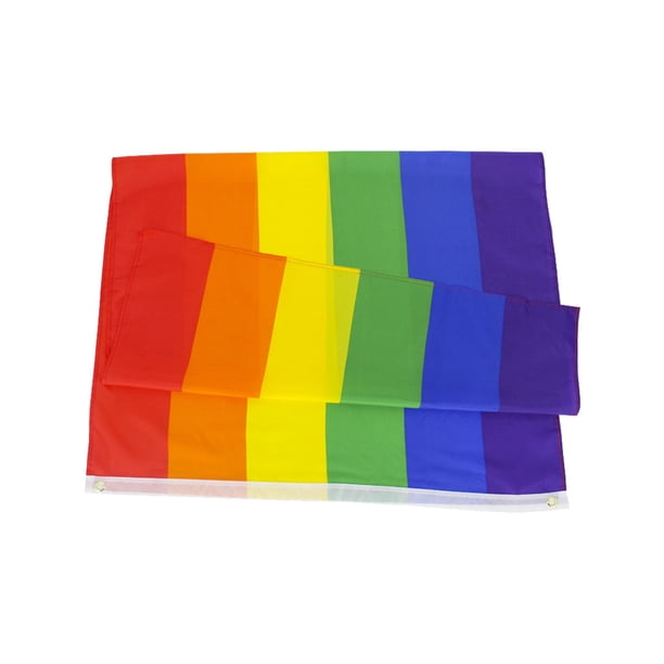 Bearachild Bandera de 90x150cm, bandera de poliéster arcoíris, decoración de bandera con estampado colorido de doble costura Banderas y pancartas para exteriores Bearachild HA000574-00B