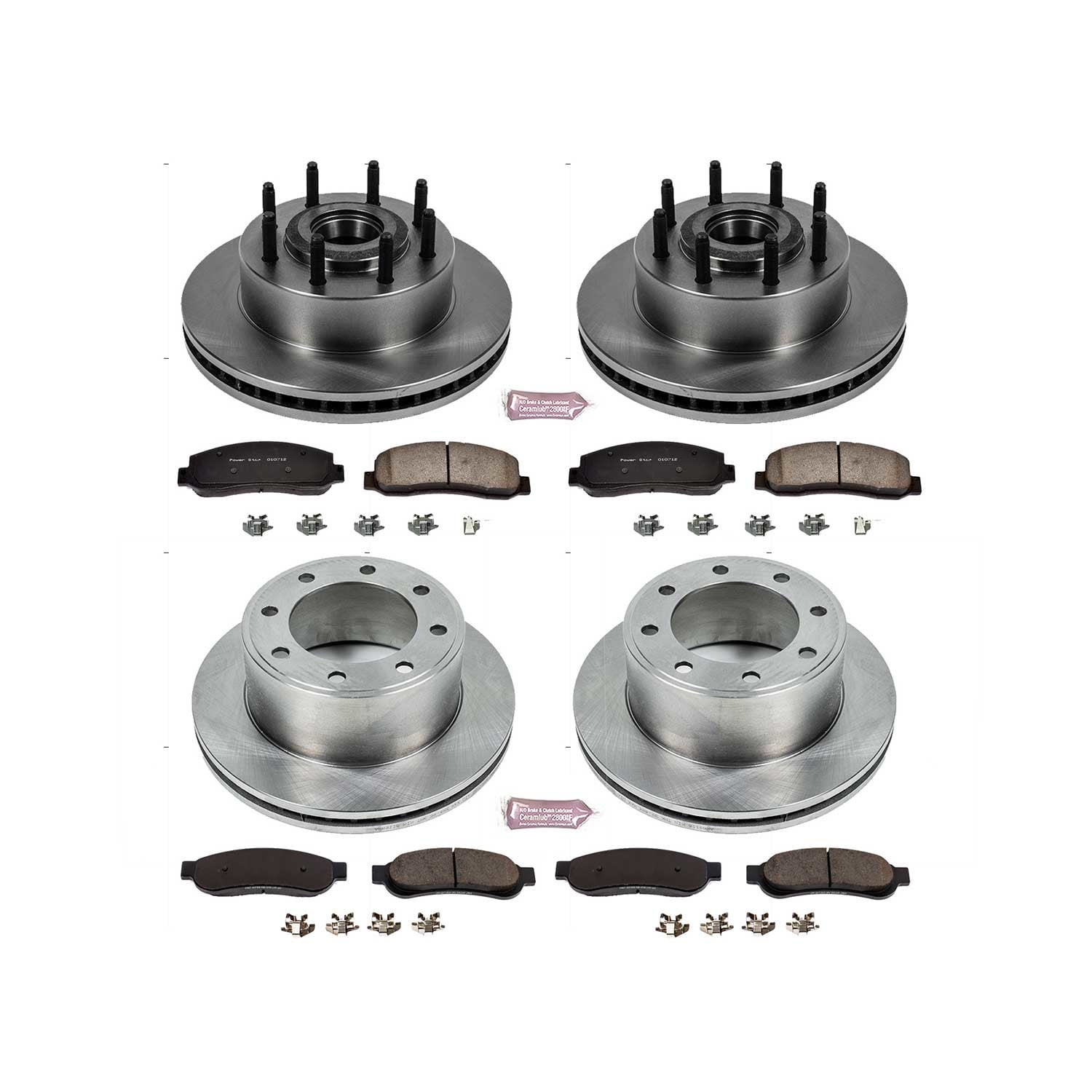 Power Stop Front and Rear Stock Replacement Brake Pad and Rotor Kit KOE5586