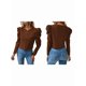 thumbnail image 3 of Chaqueta Corta de Larga para Mujer, con Cremallera, Abrigo, Ropa de Abrigo, Atuendo de Otoño, Chaquetones Marrón Oscuro 4XL, 3 of 7