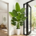 thumbnail image 3 of 6ft Artificial Bird of Paradise Plant, Synthetic Banana Leaf Tree with Textured Wavy White Pot for Home Decor, Perfect Silk Floor Plant, 3 of 9