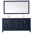 thumbnail image 3 of Wyndham Collection Daria 72" Mirror Wood Double Bathroom Vanity in Blue/Gold, 3 of 6