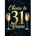 thumbnail image 4 of LUUFILx Cheers to 31 Years Celebration Banner Backdrop for Anniversary Party Decorations Champagne Glasses Theme Background Event Photography Props, 4 of 8