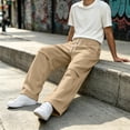 thumbnail image 4 of MXALUOB Open Bottom Sweatpants Men Straight Leg Drawstring Athletic Pants Full Length Loose Fit Pleated Fashion Pant Gym Running Trousers, 4 of 6