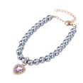 thumbnail image 4 of Collier pour Animaux de Compagnie Collier, Réglable Élégant Forme de Coeur Collier Ensemble Chat Perle Cou Sangle Pendentif Collier pour Chiot Chat Partie Quotidienne, 4 of 8