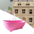 thumbnail image 6 of Simulation Dollhouse Bathtub Miniature Dollhouse Dolls Bath Playset Kids Pretend Toys 1: 6 Scale Bathroom Accessories for 12inch Doll Gifts Pink, 6 of 8