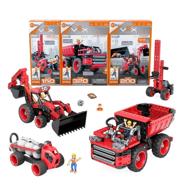 Hexbug VEX STEM Robotics Construction Zone Vehicle 3 Pack Bundle, Red