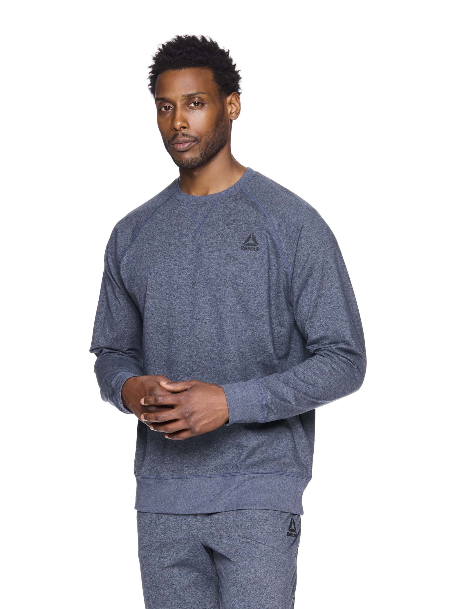 Reebok Mens and Big Mens Off the Grid Fleece Crewneck Sweatshirt, up to Sizes 3XL