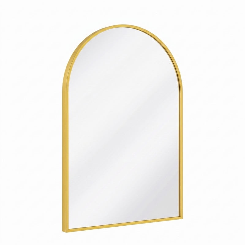 Easy4Home 30"x22"Arched Bathroom Mirror Decor Vanity Mirror Wall Mounted,Gold