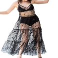 thumbnail image 1 of PENGXIANG Jupe Longue Plissée Taille Haute en Maille Transparente pour Femmes, 1 of 5