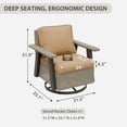 thumbnail image 4 of COOS BAY Rustic Hideaway Single Outdoor Swivel Rocker, Patio Wicker Rocking Chair with Deep Seating for Patio, Outdoor Balcony, Beige/Tan, 4 of 10