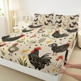 thumbnail image 3 of Manfei Teens Farmhosue Rooster Bed Sheets, Cartoon Farm Animal King Sheets, Rustic Countryside Sheet Set, Lightweight Room Decor, 4-Piece, 3 of 7