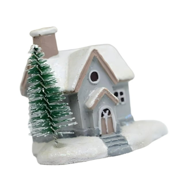 Cabaña Navideña De Resina En Miniatura Para Fiestas Navideñas En Casa, Estilo B
